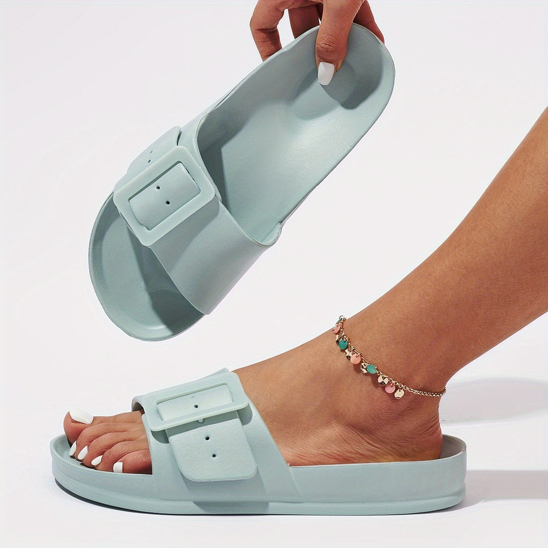 Women's Adjustable Buckle Outdoor Slippers, Casual & Comfortable Indoor Slippers, Women's Beach Slides