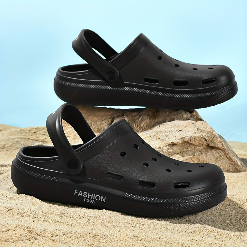 Fashion Crocs - Breathable & Comfortable EVA Sandals, Soft Sole Casual Beach Shoes for Men & Women, All-Season Wear, Round Toe Design, White