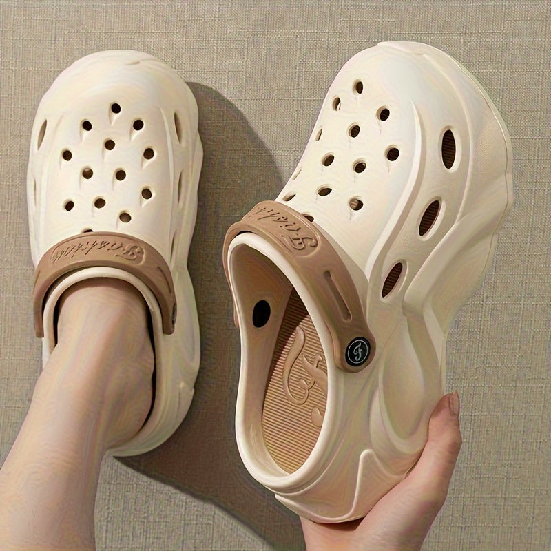 Women's Breathable Summer Clogs - Casual Solid Color, Slip-On Garden Shoes with Closed Toe Design, EVA Material