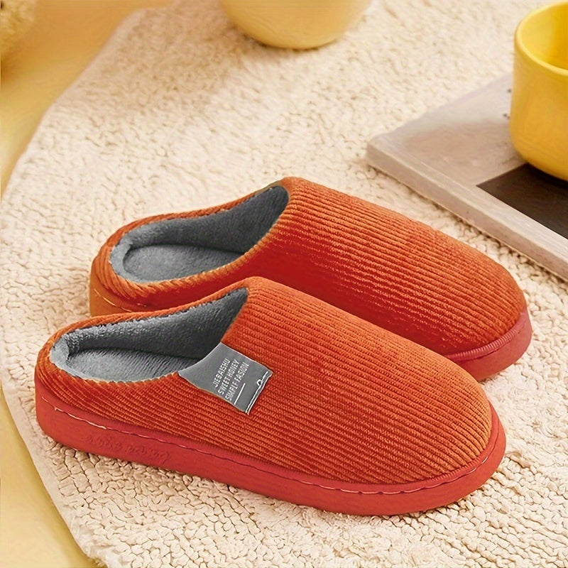 Cozy Women's Indoor Slippers - Soft Fabric Lining, Ribbed Texture, EVA Sole, Easy Slip-On, All-Season Comfort in Yellow, Pink, Green, Beige & Blue, House Slippers