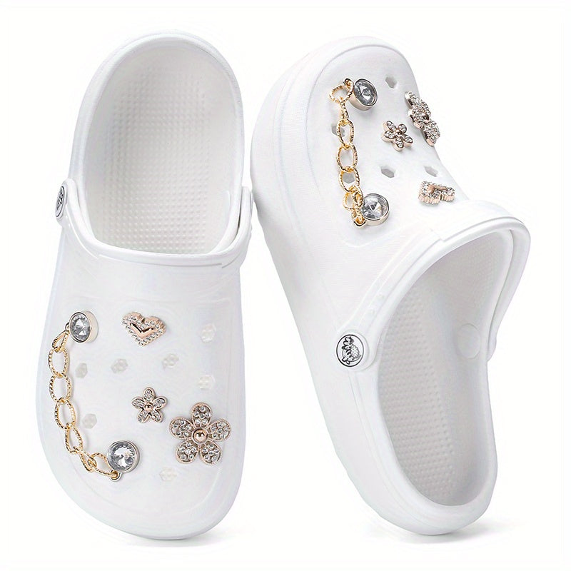 1pc Fashionable Women'S Clogs - EVA Soft-Sole, Non-Slip Comfortable & Lightweight Shoes with Floral Embellishments, Perfect for Home & Outing, All Seasons, Hand Washable, CIVHOM Brand, Home Comfort Shoes|Floral Embellished Sh