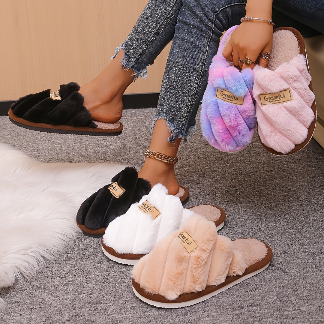 Unisex Casual Striped Slip-on Slippers, All-Season Non-Slip Comfort Indoor Floor Shoes, Fabric Upper/Inner with EVA Sole, Hand Washable - Cozy Home Footwear