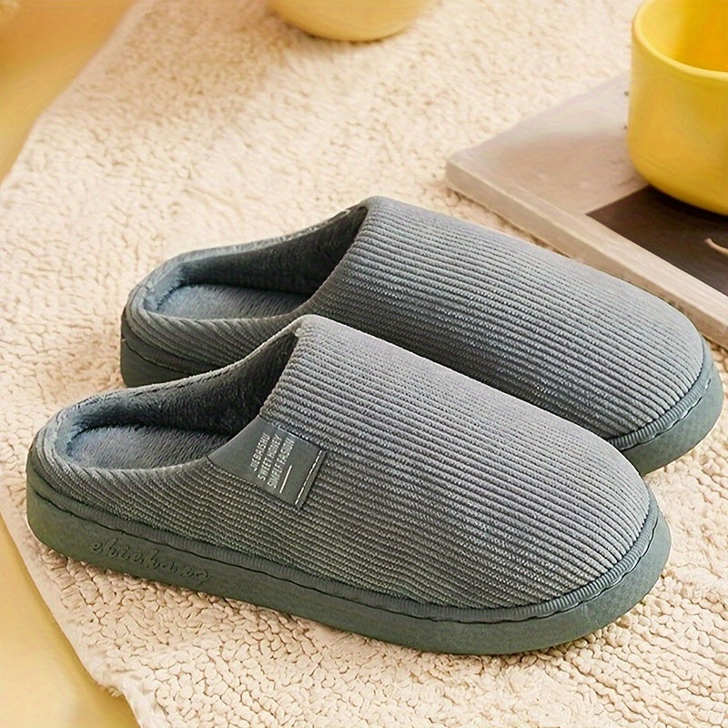 Cozy Women's Indoor Slippers - Soft Fabric Lining, Ribbed Texture, EVA Sole, Easy Slip-On, All-Season Comfort in Yellow, Pink, Green, Beige & Blue, House Slippers