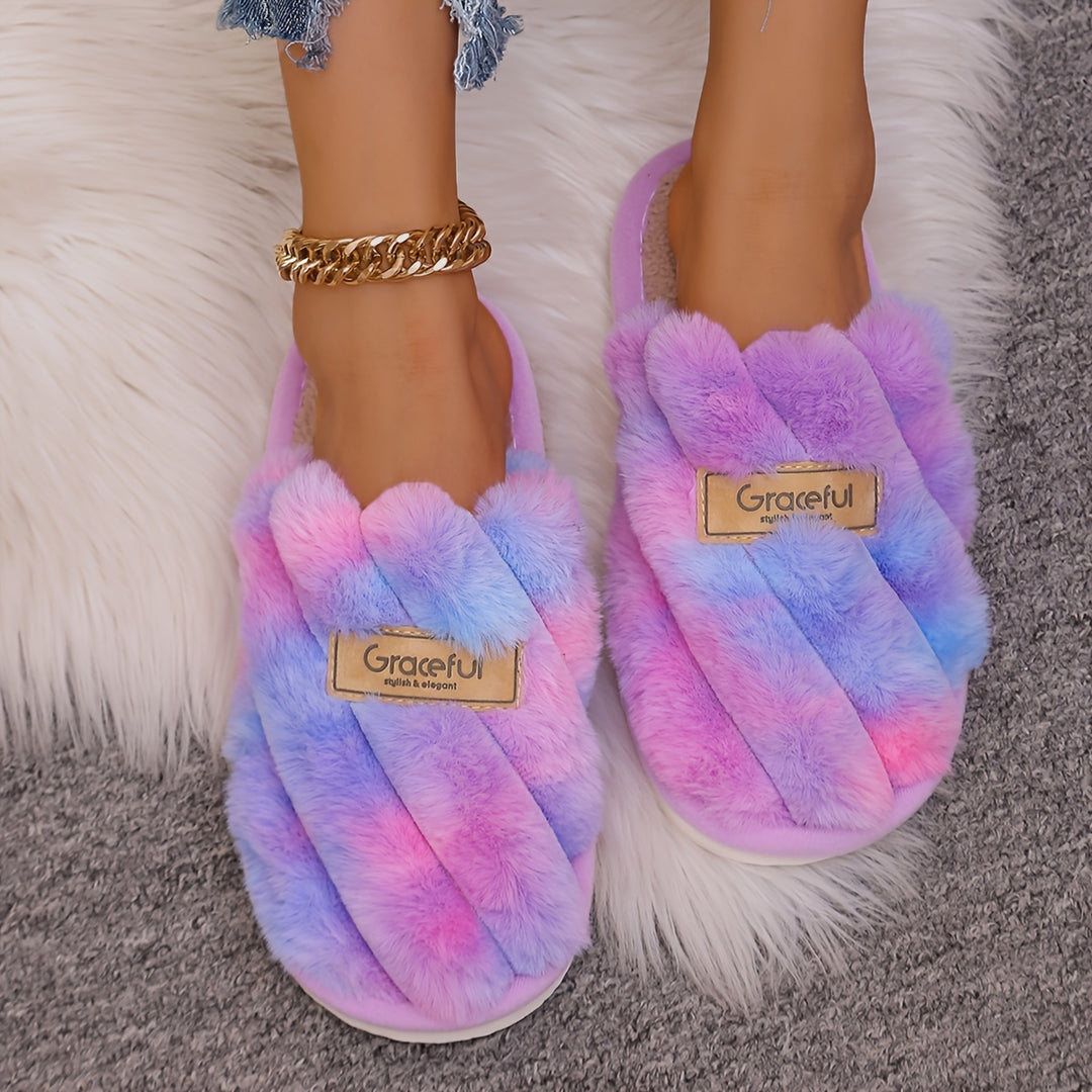 Unisex Casual Striped Slip-on Slippers, All-Season Non-Slip Comfort Indoor Floor Shoes, Fabric Upper/Inner with EVA Sole, Hand Washable - Cozy Home Footwear