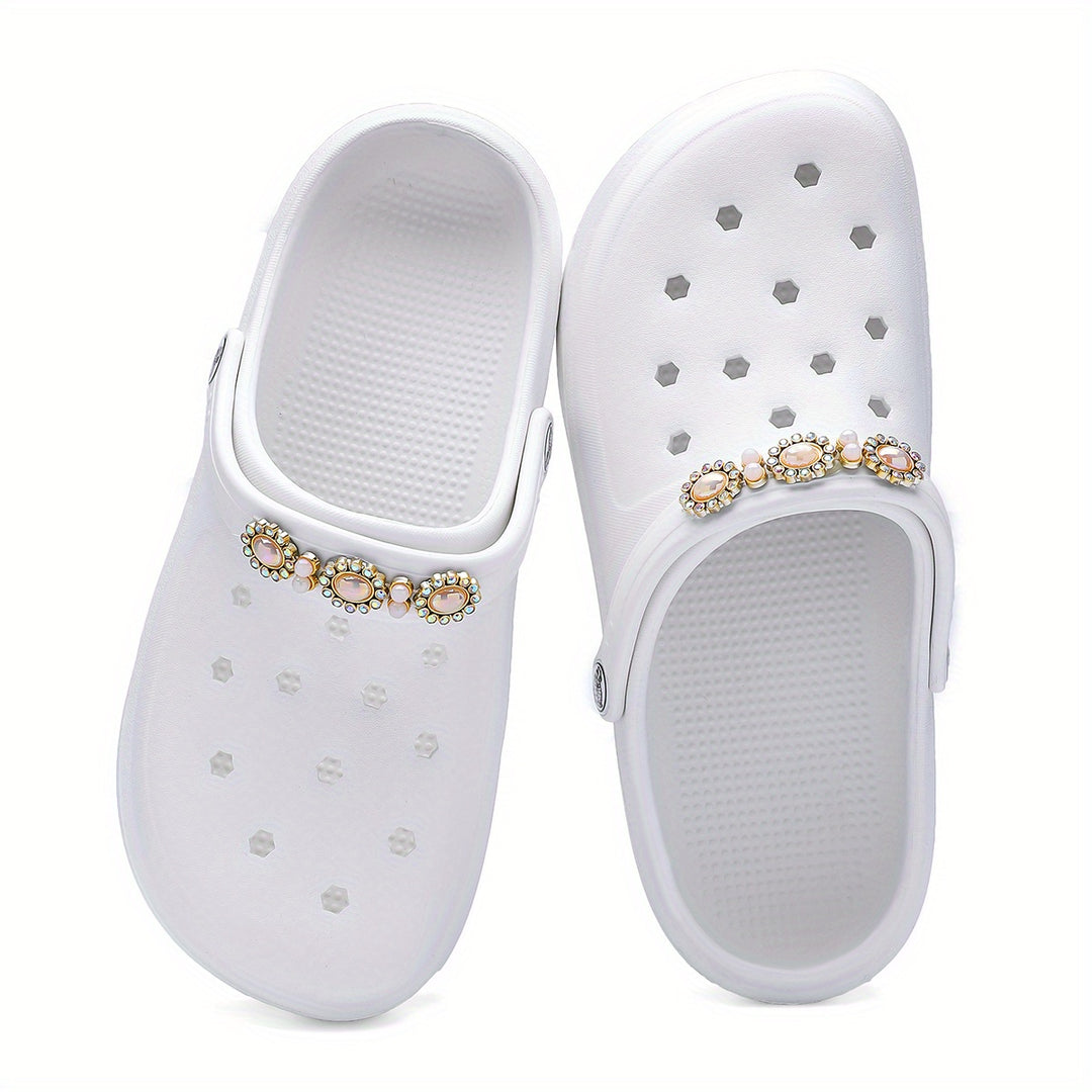 1pc Fashionable Women'S Clogs - EVA Soft-Sole, Non-Slip Comfortable & Lightweight Shoes with Floral Embellishments, Perfect for Home & Outing, All Seasons, Hand Washable, CIVHOM Brand, Home Comfort Shoes|Floral Embellished Sh