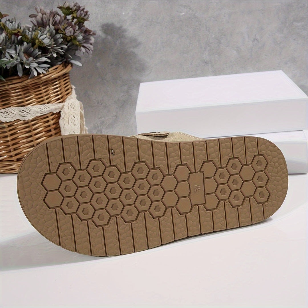 Retro Thick-Soled Half-Slippers for Women in Autumn, New Style for Heightening And Wearing Outside, Lazy Slip-On Slippers