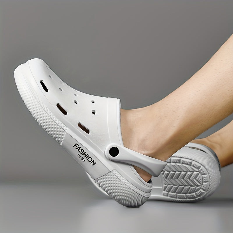 Fashion Crocs - Breathable & Comfortable EVA Sandals, Soft Sole Casual Beach Shoes for Men & Women, All-Season Wear, Round Toe Design, White