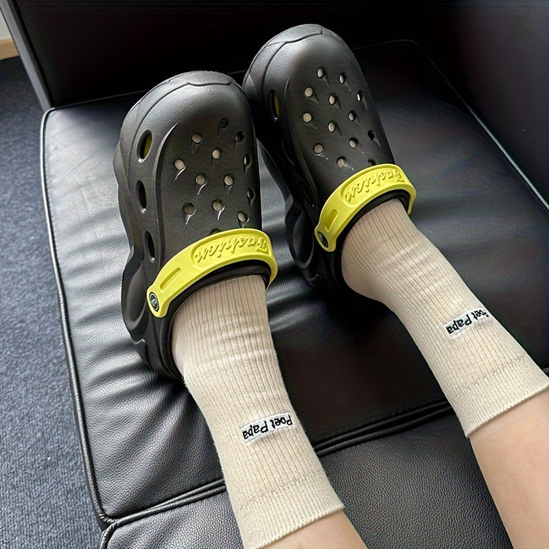 Women's Breathable Summer Clogs - Casual Solid Color, Slip-On Garden Shoes with Closed Toe Design, EVA Material