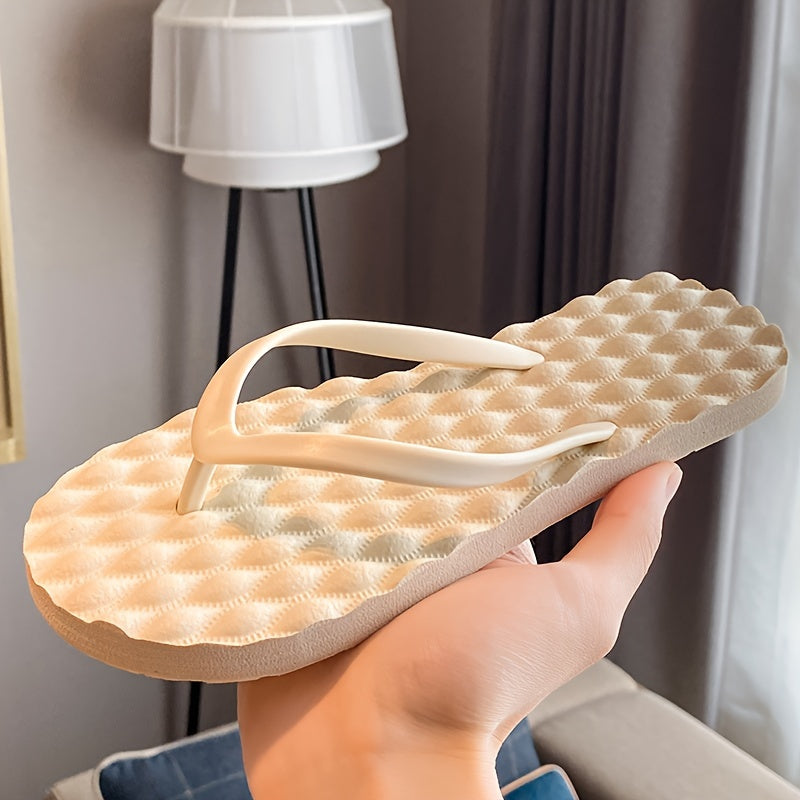 Summer Candy Color Flip Flops, Stylish Lightweight Summer Beach Flat Slide Shoes, Comfy Indoor & Outdoor Vacation Slides