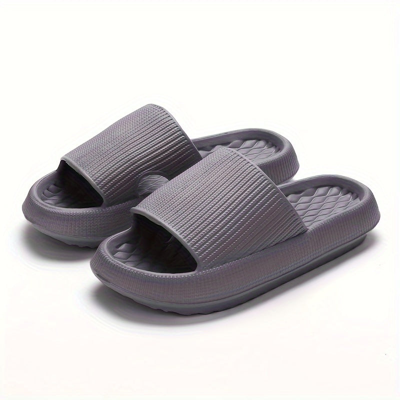 Solid Color EVA Pillow Slides, Lightweight Soft Sole Home Shower Slides, Comfort Beach Slides