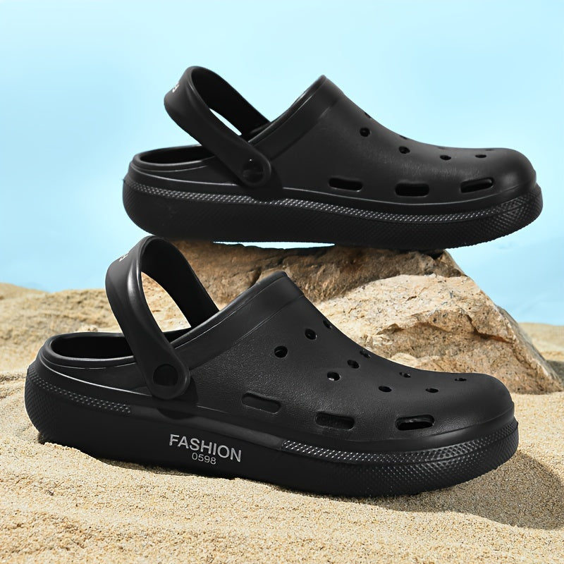 Fashion Crocs - Breathable & Comfortable EVA Sandals, Soft Sole Casual Beach Shoes for Men & Women, All-Season Wear, Round Toe Design, White