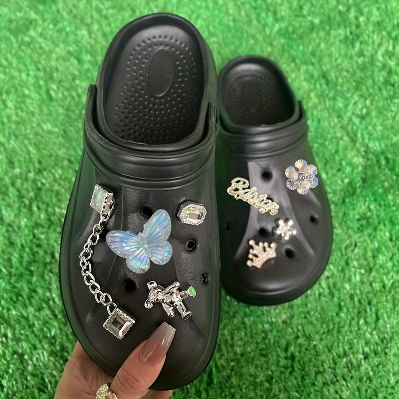 Women'S EVA Beach Shoes, Breathable Thick Sole Round Toe Mary-jane Sandals, Solid Color, No Printing, EVA Upper, Inner, Sole, Insole Material
