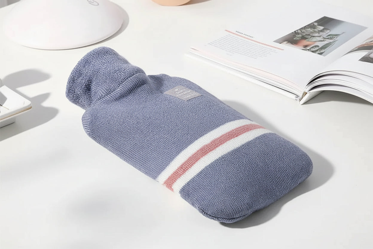 Bouillotte Classique à Rayures – Soulagement Douleurs & Crampes