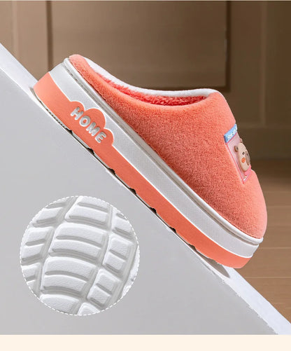 Chaussons d'Hiver à Semelle Épaisse – Design Animé & Confort Coton