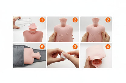 Ensemble Ceinture Bouillotte 3-en-1 – Design Kawaii & Chaleur Douce