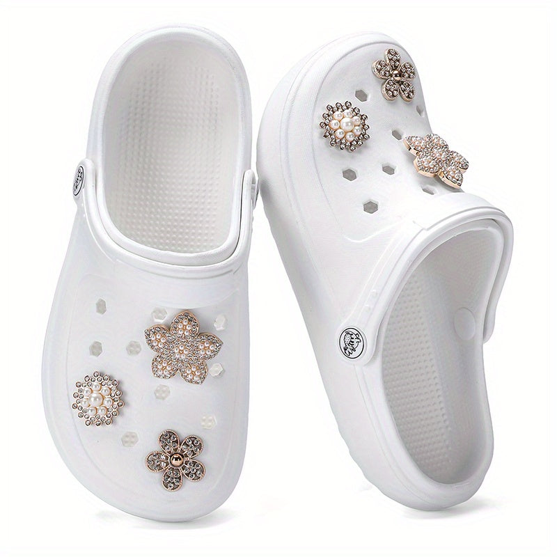1pc Fashionable Women'S Clogs - EVA Soft-Sole, Non-Slip Comfortable & Lightweight Shoes with Floral Embellishments, Perfect for Home & Outing, All Seasons, Hand Washable, CIVHOM Brand, Home Comfort Shoes|Floral Embellished Sh