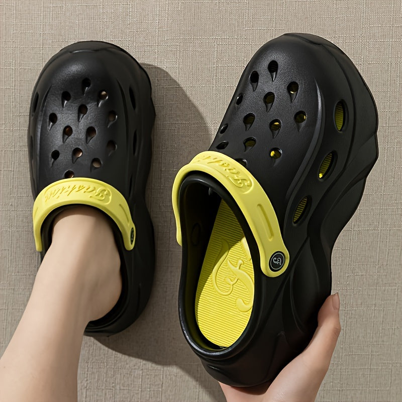 Women's Breathable Summer Clogs - Casual Solid Color, Slip-On Garden Shoes with Closed Toe Design, EVA Material