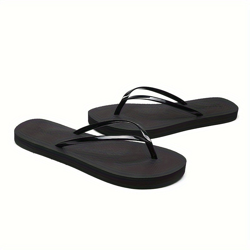 Women's Trendy Flip Flops, Casual Clip Toe Summer Shoes, Lightweight Slip On Beach Shoes
