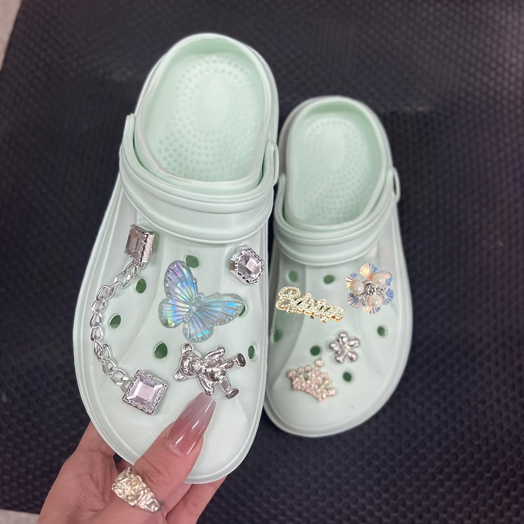 Women'S EVA Beach Shoes, Breathable Thick Sole Round Toe Mary-jane Sandals, Solid Color, No Printing, EVA Upper, Inner, Sole, Insole Material