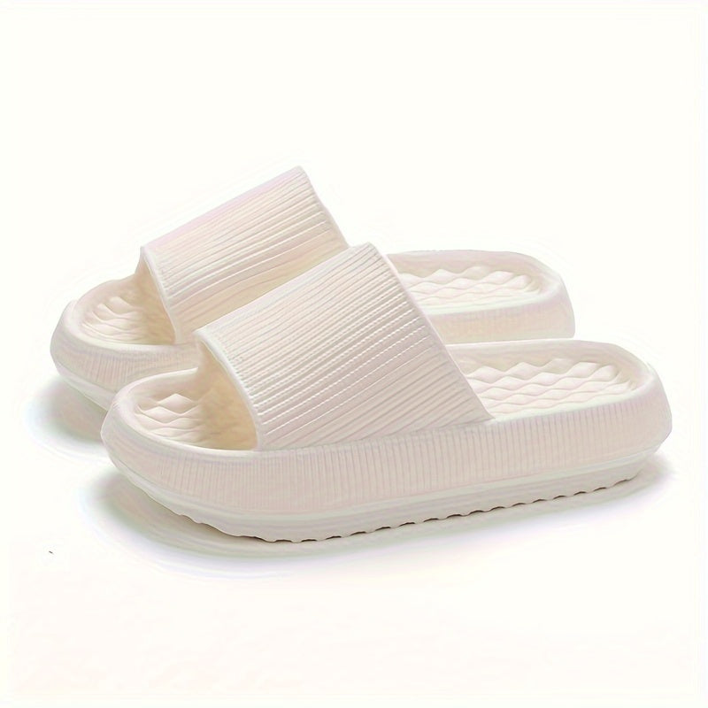 Solid Color EVA Pillow Slides, Lightweight Soft Sole Home Shower Slides, Comfort Beach Slides