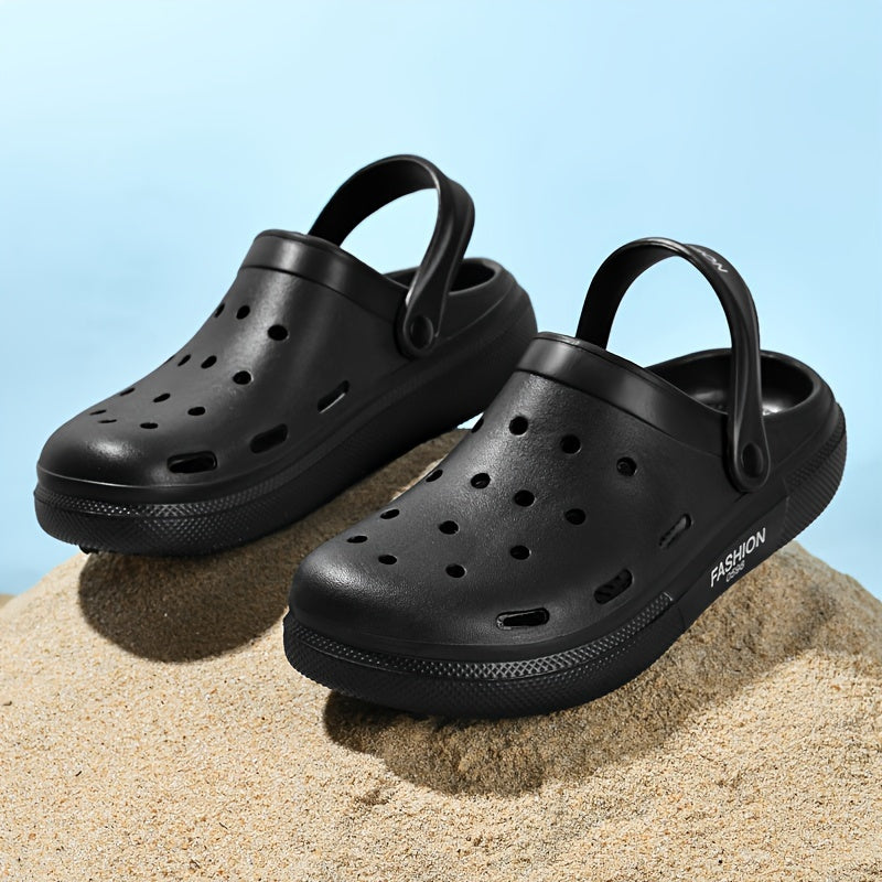 Fashion Crocs - Breathable & Comfortable EVA Sandals, Soft Sole Casual Beach Shoes for Men & Women, All-Season Wear, Round Toe Design, White