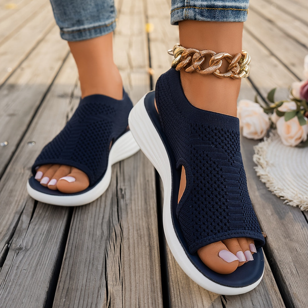 Gentle Care| Women's Comfortable Lightweight Arch Support Sandals, Solid Color Fabric Upper with Cushioned Insole and Faux Sole, Breathable Plant Fascia Relief for Spring/Summer