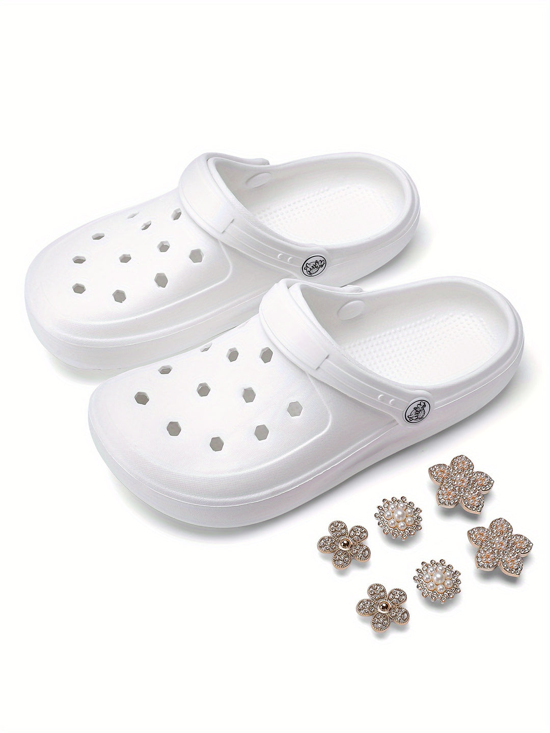 1pc Fashionable Women'S Clogs - EVA Soft-Sole, Non-Slip Comfortable & Lightweight Shoes with Floral Embellishments, Perfect for Home & Outing, All Seasons, Hand Washable, CIVHOM Brand, Home Comfort Shoes|Floral Embellished Sh