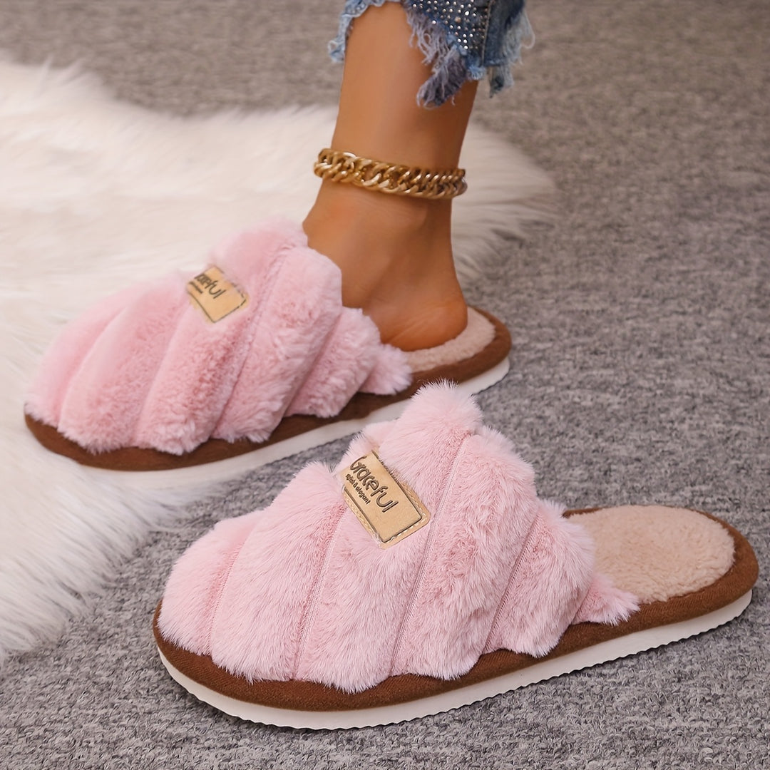 Unisex Casual Striped Slip-on Slippers, All-Season Non-Slip Comfort Indoor Floor Shoes, Fabric Upper/Inner with EVA Sole, Hand Washable - Cozy Home Footwear