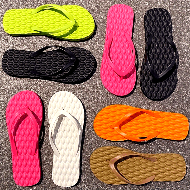 Summer Candy Color Flip Flops, Stylish Lightweight Summer Beach Flat Slide Shoes, Comfy Indoor & Outdoor Vacation Slides