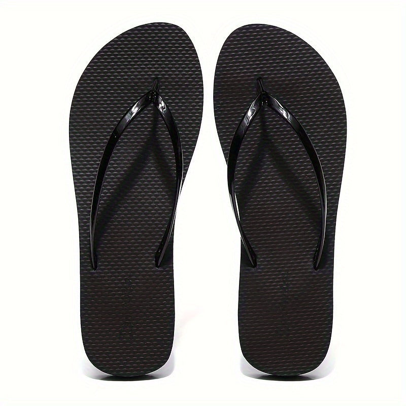 Women's Trendy Flip Flops, Casual Clip Toe Summer Shoes, Lightweight Slip On Beach Shoes